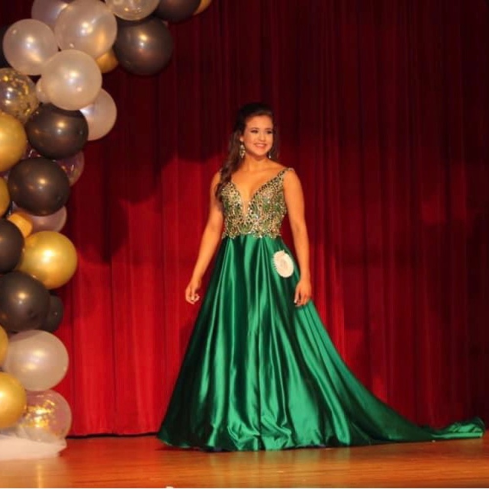Mac Duggal Green Evening Gown